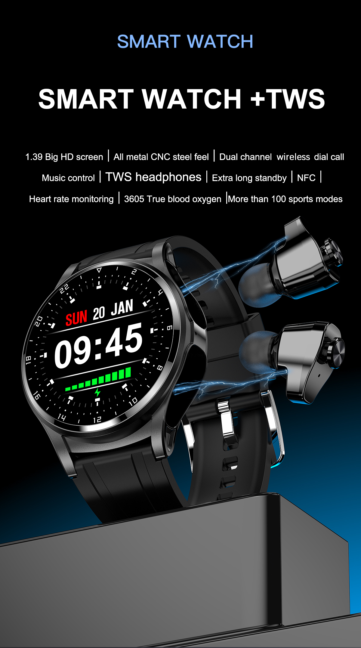Headset Smart Watch 2 in 1 TWS – обзор и цена Smartwatch Headset