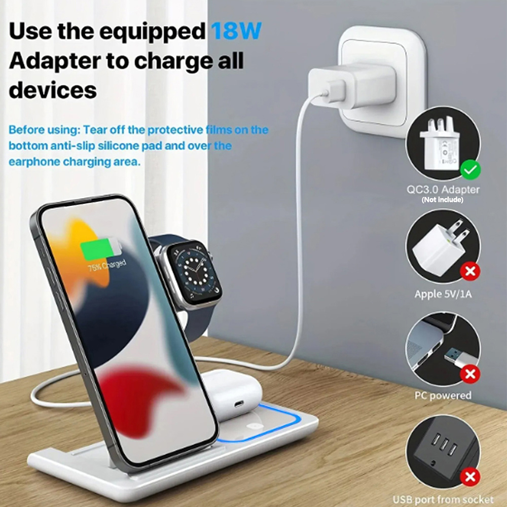 15W 3 in 1 Wireless Charger St – обзор и цена Smartwatch Ac