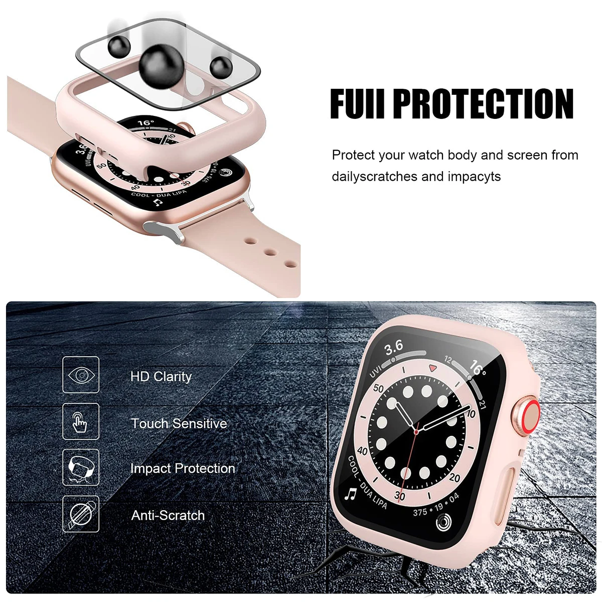 Tempered Glass+Cover For Apple – обзор и цена Smartwatch Band Accessories