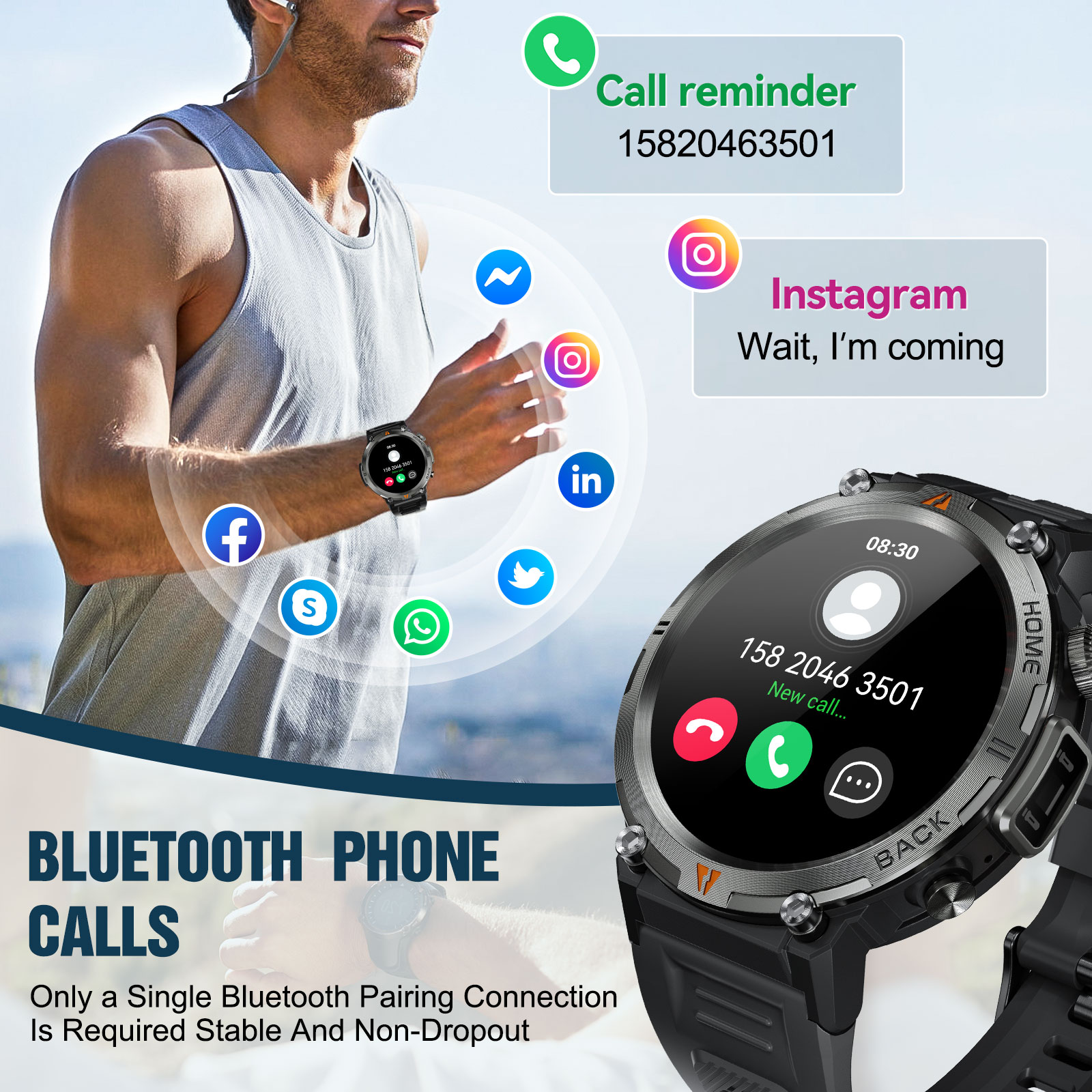 EIGIIS KE3 Bluetooth Call Smar – обзор и цена Smartwatch Face