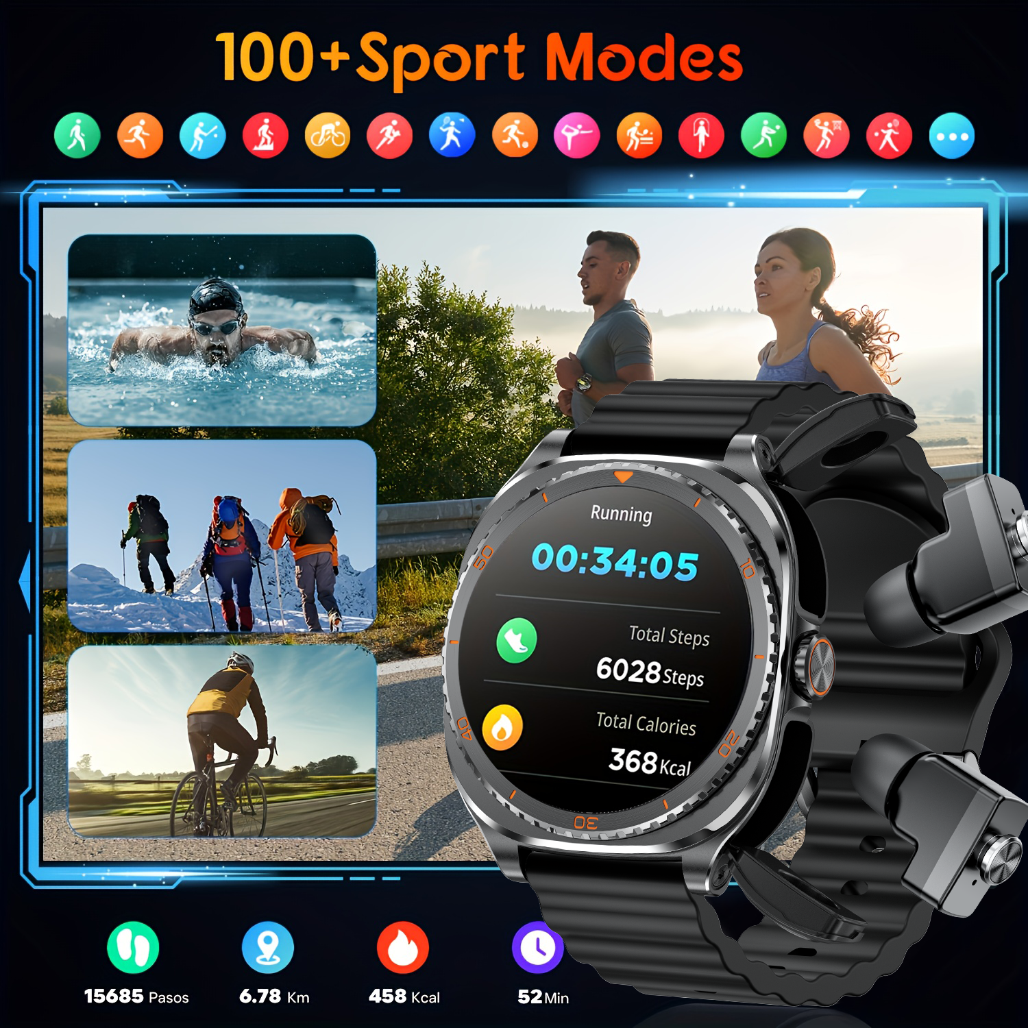 TWS 2in 1 Smart Watch with Hea – обзор и цена Smartwatch Headset