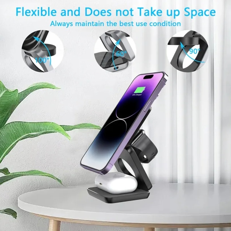 3 in 1 Foldable Magnetic Wirel – обзор и цена Smartwatch Ac