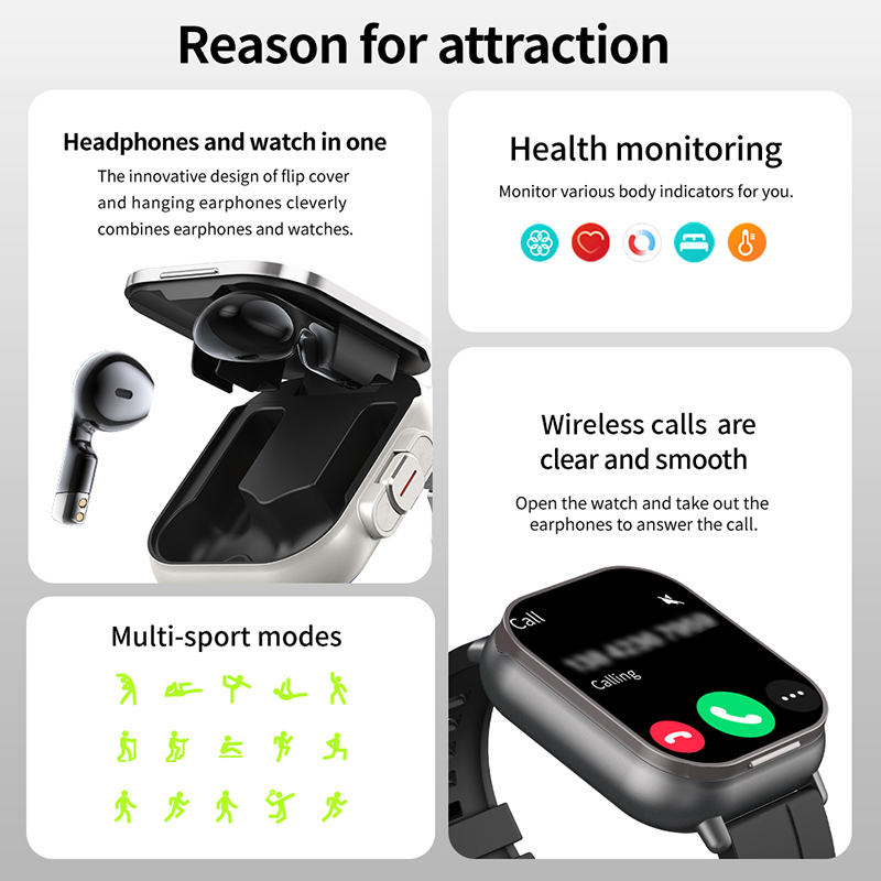 New TWS 2 in 1 Smart Watch wit – обзор и цена Smartwatch Headset