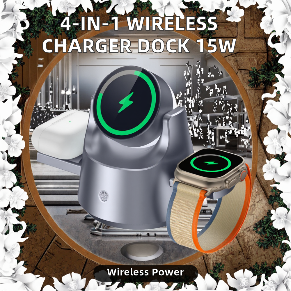 4 in 1 15W Wireless Charger Ch – обзор и цена Watch Charging Dock
