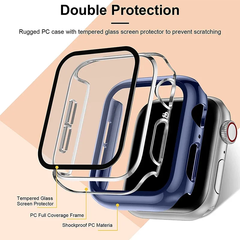 2Pcs Tempered Glass+cover For  – обзор и цена Smartwatch Band Accessories